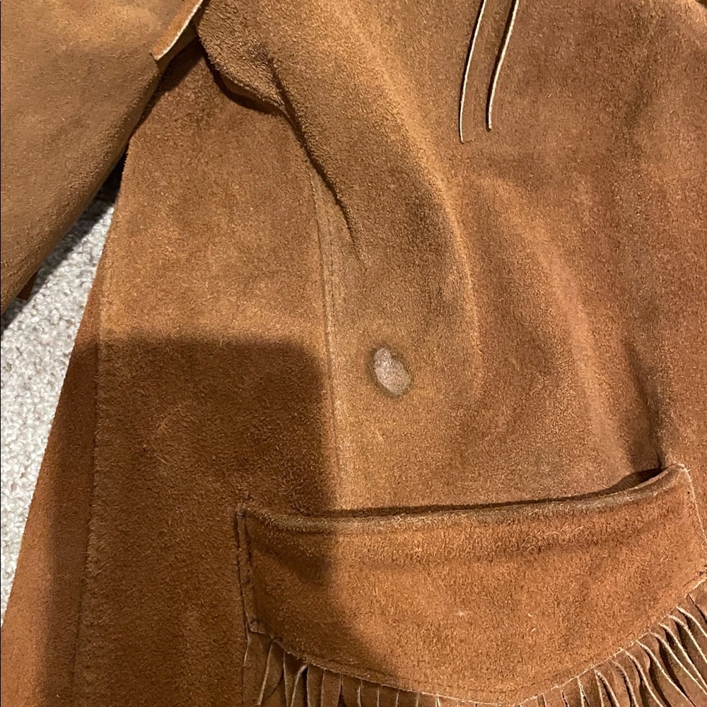 Vintage Jo-O-Kay Suede Fringe Jacket. Heavy Genuine Suede - Picture 7 of 7